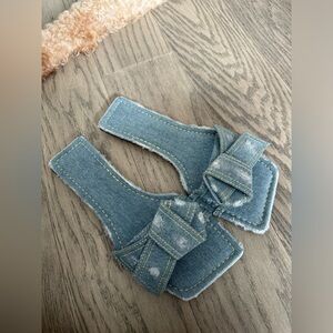 ACNE STYLE SLIPPERS FLAT SHOES- Denim blue